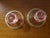 1930s Pair Vintage Pink Depression Glass Tapered Candle Holders Gilded Floral Scroll Design For Sale - Image 5 of 6