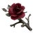 Vintage Capodimonte Porcelain Burgundy Rose on Silver-Tone Branch, Italy For Sale
