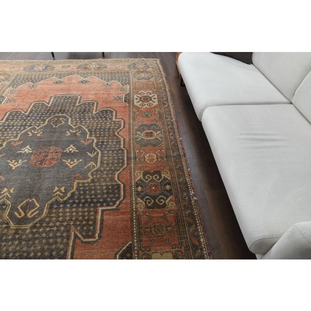 1970s Vintage Persian Handmade Wool Cotton Red Area Rug For Sale - Image 4 of 11