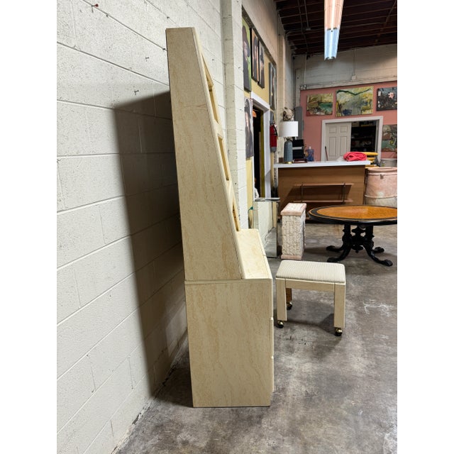 Post Modern Faux Travertine Desk With Stool For Sale - Image 10 of 10
