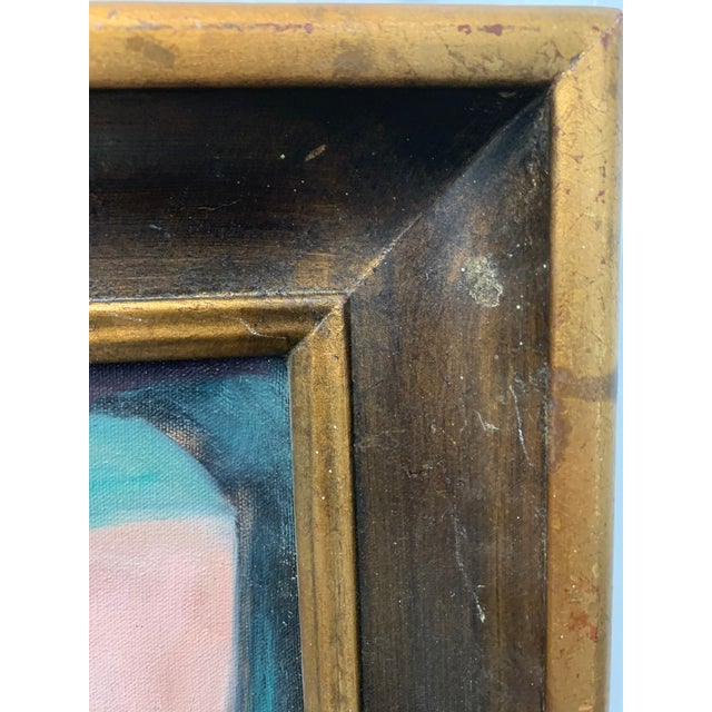 Late 20th Century Late 20th Century Framed and Signed Geometric Abstract Painting For Sale - Image 5 of 7