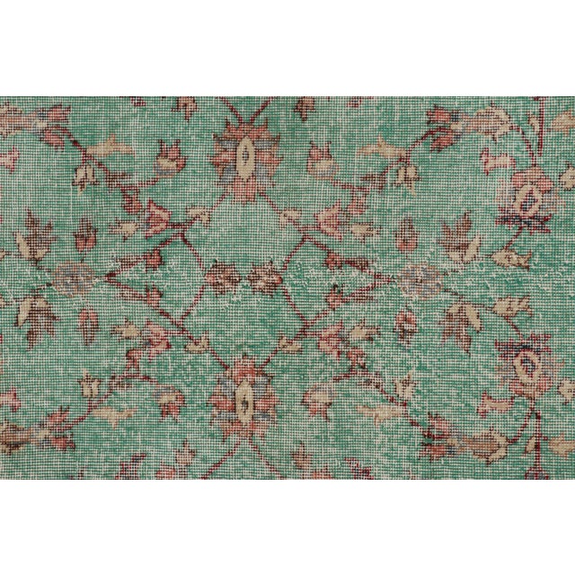 Mid-Century Modern Vintage Zeki Müren Rug in Blue, With Colorful Floral Patterns From Rug & Kilim For Sale - Image 3 of 8