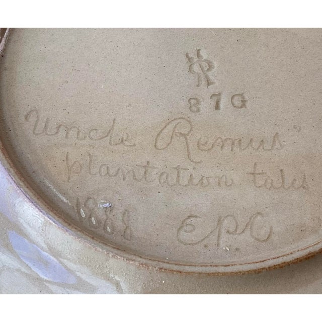 Beige Antique 1888 Rookwood Pottery Plate, Edward Cranch, Uncle Remus Plantation Tales For Sale - Image 8 of 8