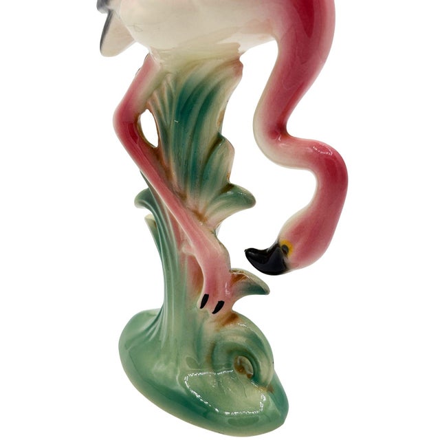 1950s MCM California Pottery Ceramic Searcher Tropical Pink Flamingo Figurine Statue For Sale - Image 9 of 13