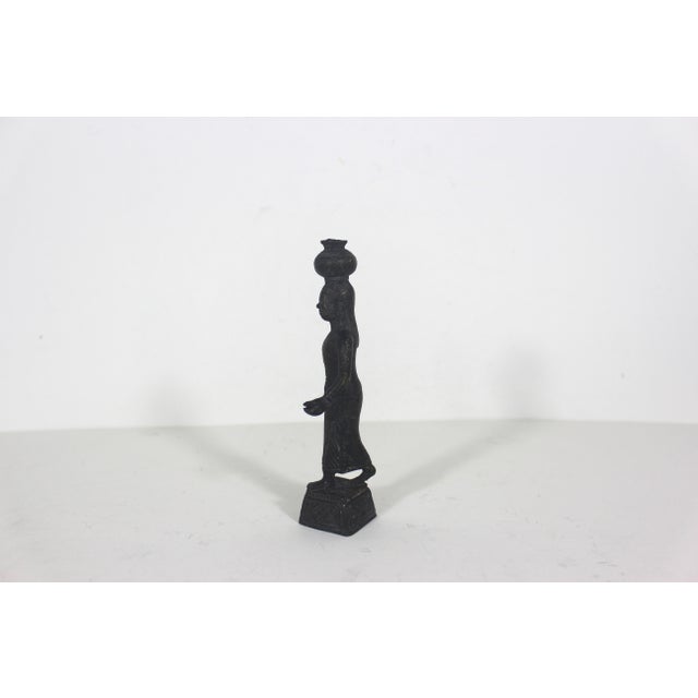 Bronze Vintage Bronze Patinated South East Asian Female Art Sculpture For Sale - Image 8 of 11