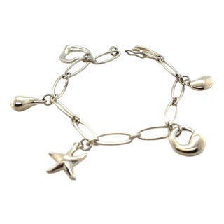 Tiffany & Co. Sterling Silver Elsa Peretti Five-Charm Bracelet 17.08g For Sale