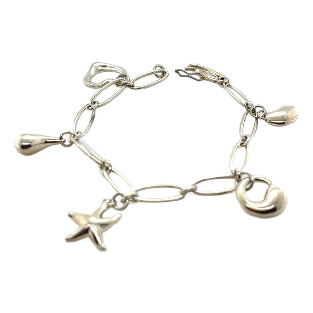Tiffany & Co. Sterling Silver Elsa Peretti Five-Charm Bracelet 17.08g For Sale