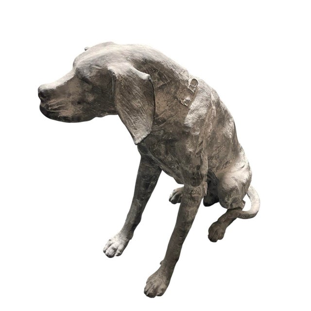 English Industrial Modern Seated Hound – Hand-Wrought Steel Sculpture For Sale - Image 3 of 9