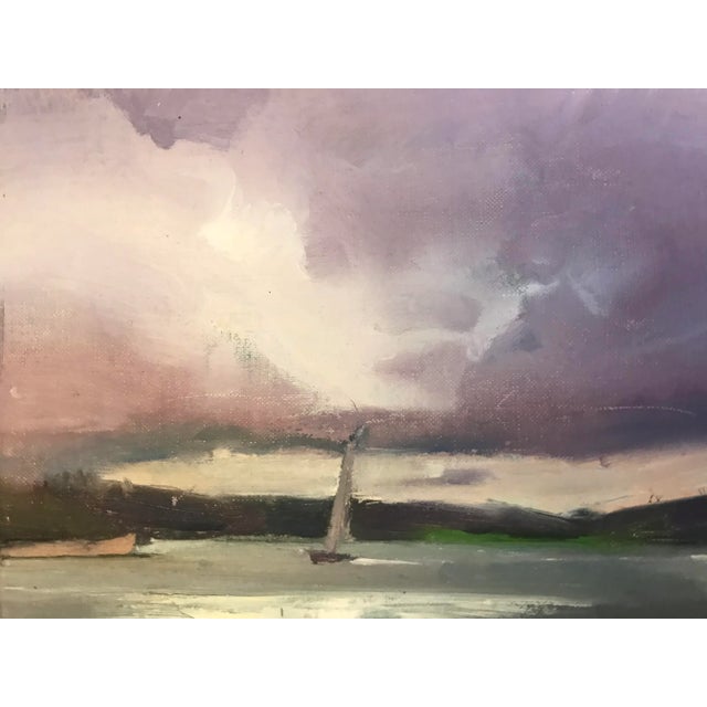 Sailing Under Purple Skies Original Oil Painting by David Beynon Pena For Sale - Image 4 of 6