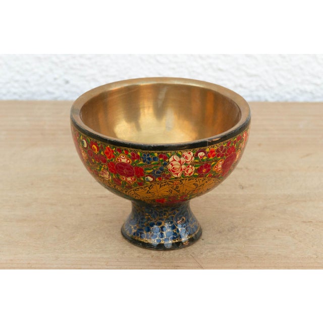 Mid 20th Century Vintage Kashmiri Floral Painted Bowl For Sale - Image 5 of 7