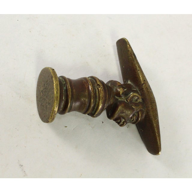 18th / 19th C. Apothecary Bronze Masher Pestle, Figural With Man in Bicorn Hat For Sale - Image 12 of 16
