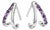 Amethyst Dainty Curved Studs, Febraury Birthstone Jewelry - A Pair For Sale