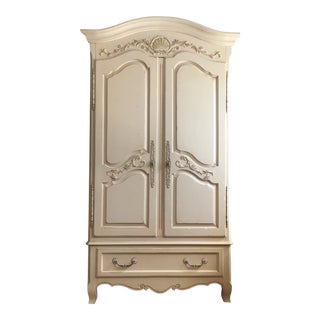 Ethan Allen French Creme Armoire For Sale