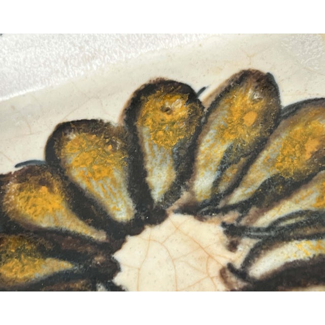 Mid-Century Modern Danish Studio Pottery Square Bowl with Flower Design from Tingkeramik, 1960s For Sale - Image 18 of 18