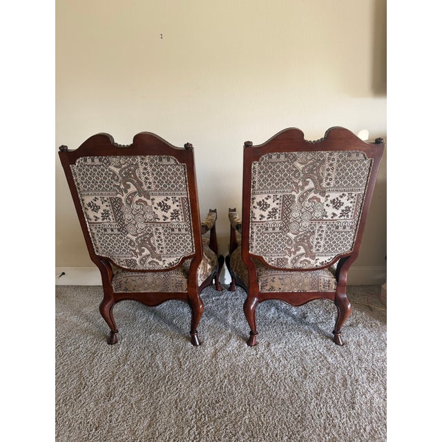 Century Furniture #3217 Carved Occasional Armchairs With French Provincial/French Country Styling, Pair, Circa 1990s For Sale In Dallas - Image 6 of 12