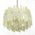 Majestic three stories high J.T. Kalmar chandelier or pendant with frosted glass icicles made of irregularly shaped...