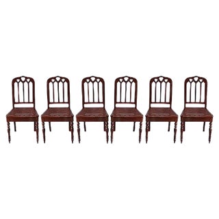 Restoration Period Chairs in Mahogany, Early 19th Century, Set of 6 For Sale