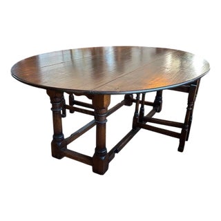 Large English Oval Dining Table, 1980s For Sale