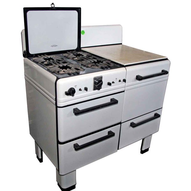 1940s Art Deco Enamel Stove Top Oven Chairish