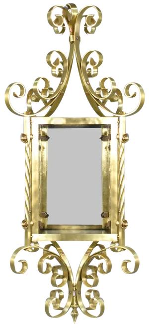Large French Brass Lantern, 1920s
