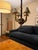 Mid-Century Modern Late 20th Century MacKenzie Childs Vintage Four Light Chandelier W/ Brass Hardware, Shades, Clips Handmade For Sale - Image 3 of 6