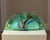 Viz Art Glass Green Fan Sculptural Blown Glass Vessel For Sale - Image 4 of 10
