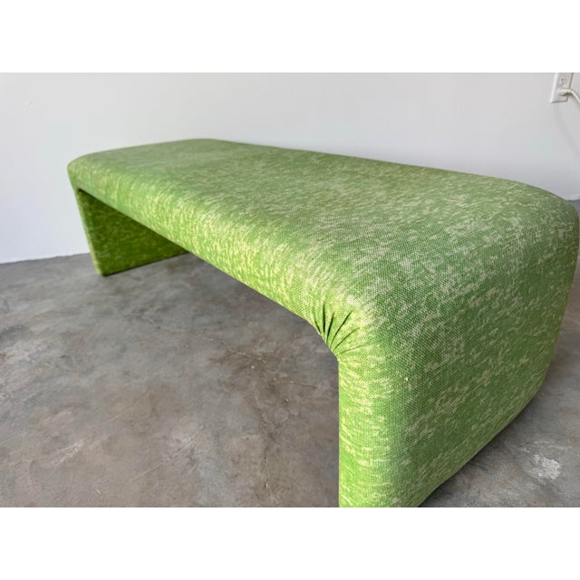 70s Postmodern Vladimir Kagan Style Upholstered Waterfall Bench/ Sold For Sale - Image 12 of 12