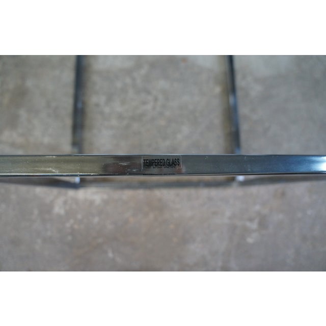 Small Modernist Chrome and Glass Cube Modern Side End Table For Sale - Image 4 of 10