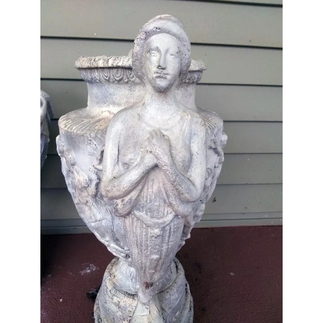 Plastic Vintage Grecian Resin/Composite Urn/Planter (One Single Planter) For Sale - Image 7 of 11