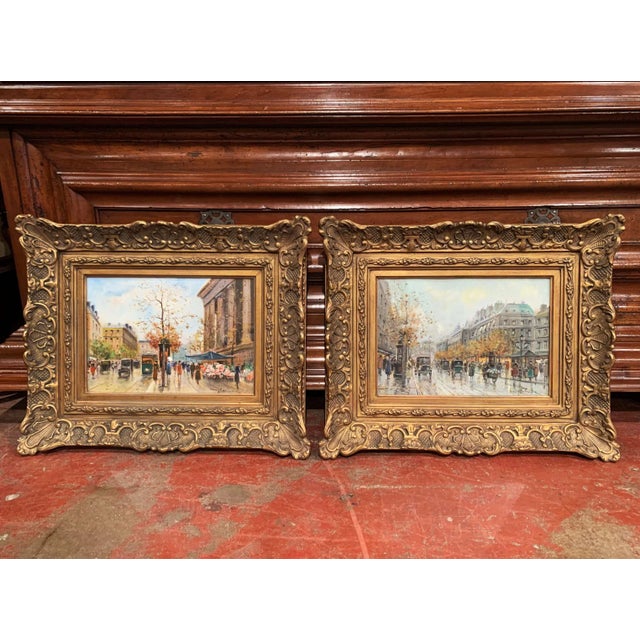 Pair Early 20th Century French Paris Gouaches Signed Henry La Touche For Sale - Image 9 of 13
