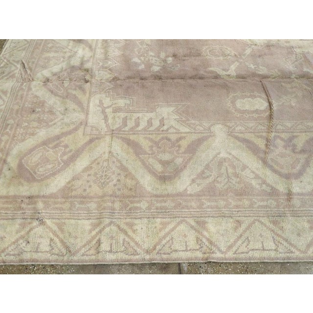 Mid 20th Century Galerie Shabab Collection Mid-20th Century European Oushak Large Carpet For Sale - Image 5 of 7