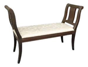 Country French Style Carved Walnut Window Bench
