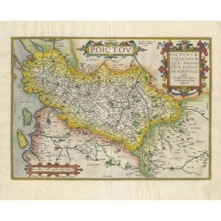 Antique Map of the Region of Poitou by Ortelius, 1600 For Sale