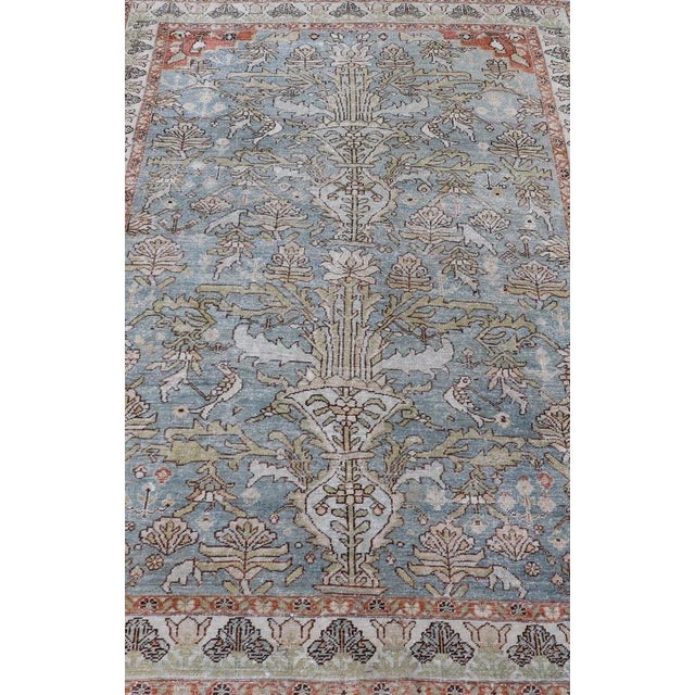 Measures: 5'0 x 8'0 Antique Persian Sultanabad Rug with Soft Blue Palette 5'0 x 8'0. Keivan Woven Arts/ rug/AVI-0702,...