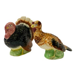 Vintage Turkey Salt & Pepper Shakers, a Tom and a Hen For Sale