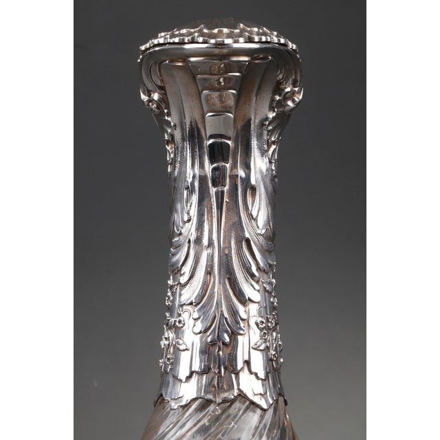 Silver and Crystal Ewers by Master Silversmith Labat Pugibet Henin, 1880, Set of 2 For Sale - Image 11 of 18