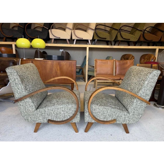 Art Deco Lounge Chairs by Jindrich Halabala, Set of 2 For Sale - Image 4 of 18