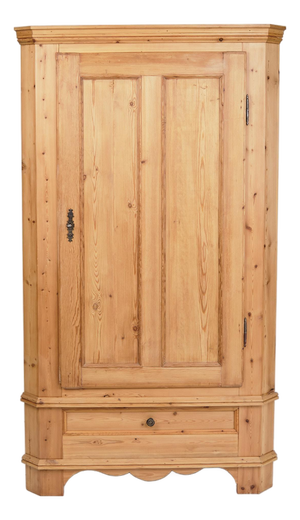 Corner Cabinet in Pine with Brass Fittings, 1920s