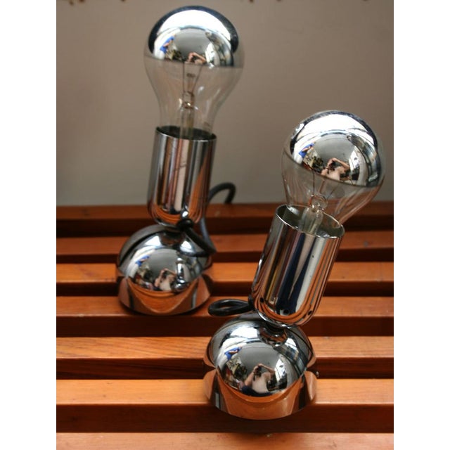 Silver Mid-Century Pollux Table Lamps from Ingo Maurer, 1973, Set of 2 For Sale - Image 8 of 9