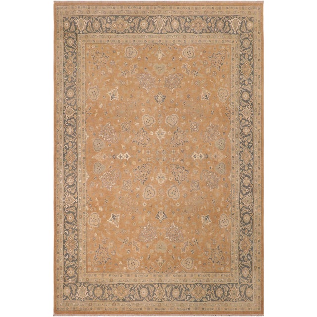 Shabby Chic Brown/Green Wool Rug - 8'0'' X 9'8'' For Sale - Image 10 of 10