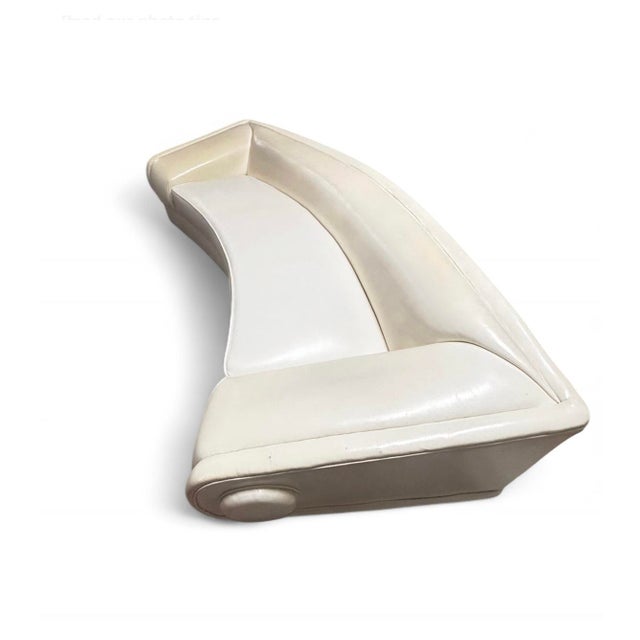 Abstract Rare Vintage 80s Leather Curved Sofa For Sale - Image 3 of 3