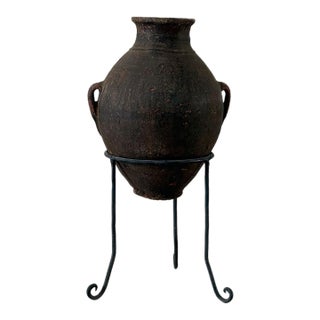 Early 20th Century Antique Berber Unglazed Clay Storage Jar, Morocco For Sale