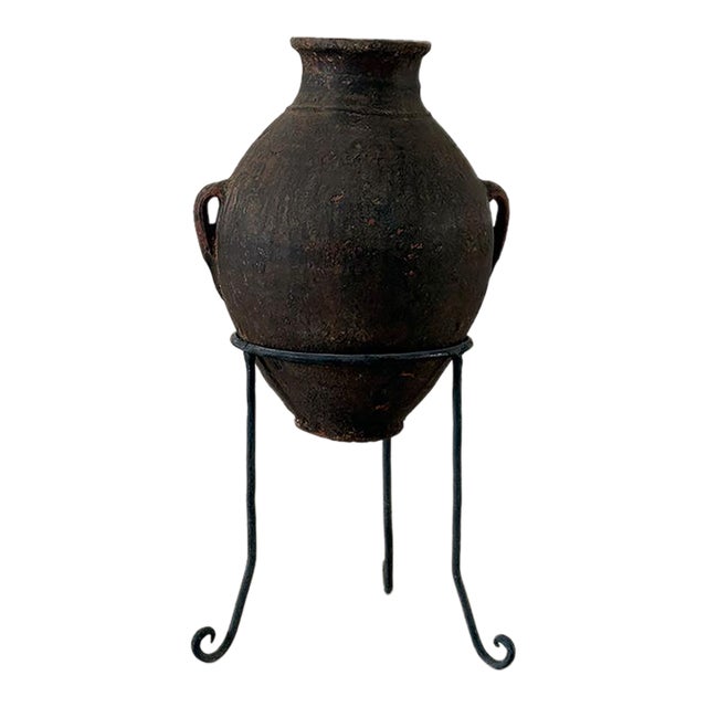 Early 20th Century Antique Berber Unglazed Clay Storage Jar, Morocco For Sale