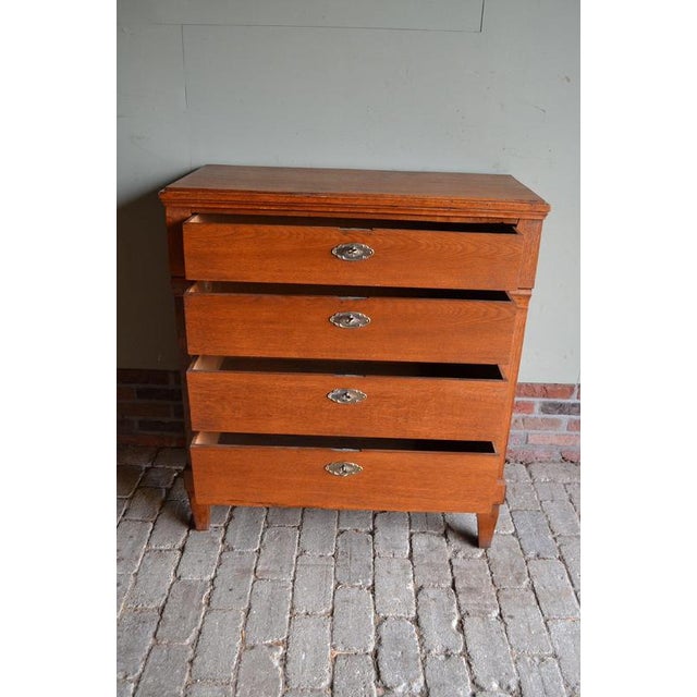 19th-century Dutch oak Empire chest of drawers. Height: 97 cm, width: 89 cm, depth: 41 cm. with four drawers. from around...