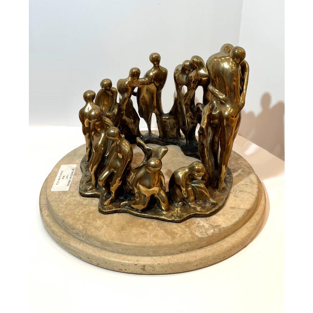 Late 20th Century Signed Marshak 4/20 "Boy Meets Girl" Figural Bronze Sculpture For Sale - Image 4 of 11