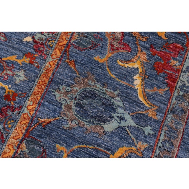 Blue Chic Ziegler Blue Rust Hand-Knotted Wool and Silk Rug - 9'2'' X 12'2'' For Sale - Image 8 of 8