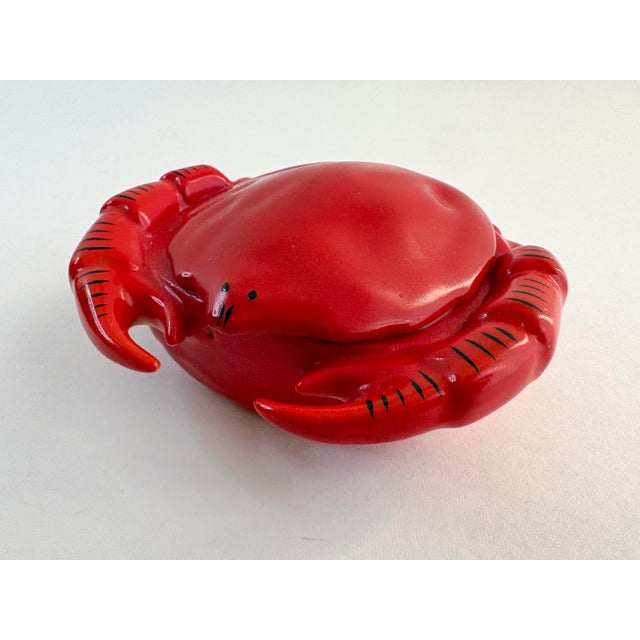 Set of four vintage crab shaped cocottes or ramekins Delightful set of midcentury lidded ceramic pots from Peasant Village...