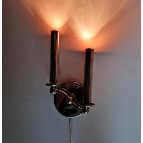 Art Deco / Functionalism Chrome Wall Lamps, 1930s, Set of 2 For Sale - Image 11 of 13