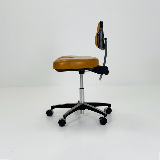Black Mid-Century Industrial Leather Dental Office Chair by Chyres Virginia, USA, 1980s For Sale - Image 8 of 9
