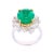 Late 20th Century 6.79 Carat Minor Oil Colombian Emerald and Diamond 18k Gold Ring Size 6 For Sale - Image 4 of 10